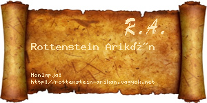 Rottenstein Arikán névjegykártya